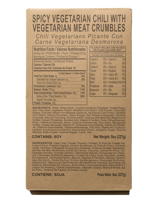 Case of 12 Single Complete MRE Meals – Standard Variety without Heaters