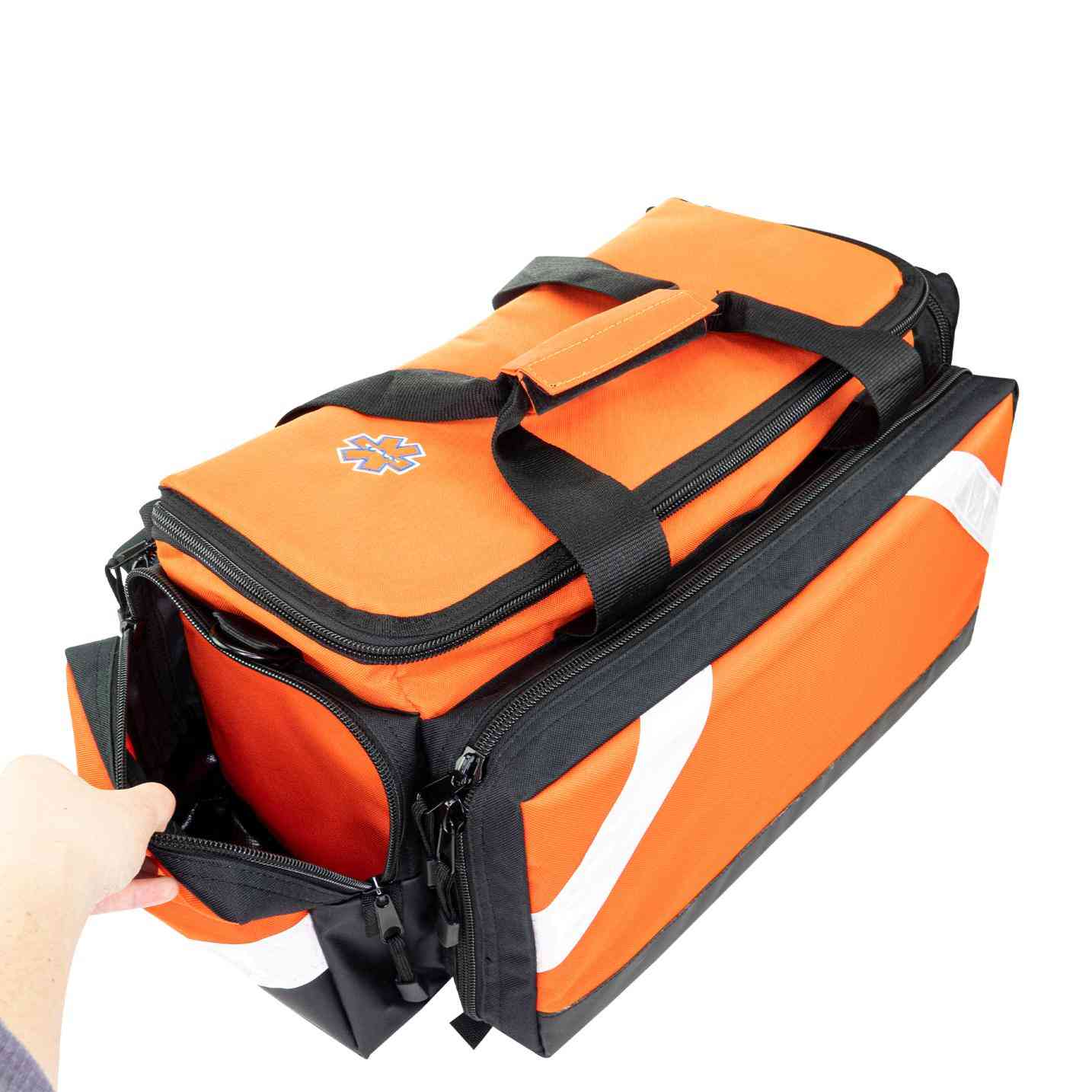 LINE2design First Aid Deluxe EMS Elite Medical Trauma Bag EMT Paramedic with Shoulder Straps & Reflective Trim