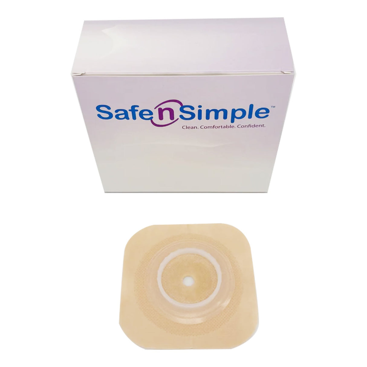 Safe N Simple 2-Piece Wafer Standard Wear Tape Collar Beige 45mm 1 3/4" Flange Cut to Fit (80 Count)