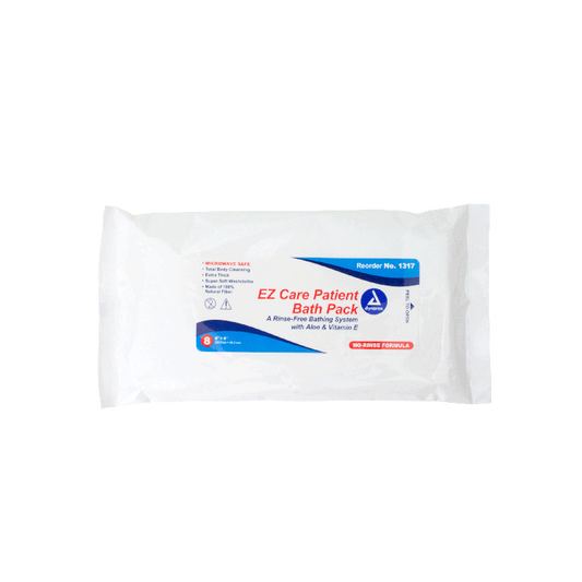 DynaCare EZ Care Patient Bath Packs, 8" x 8", 24pks/case (192 Count)