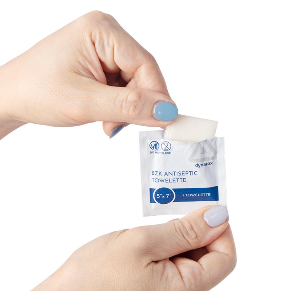 BZK Antiseptic Towelettes, 5" x 7", 50ea/bx, 20bxs/case (1000 Count)