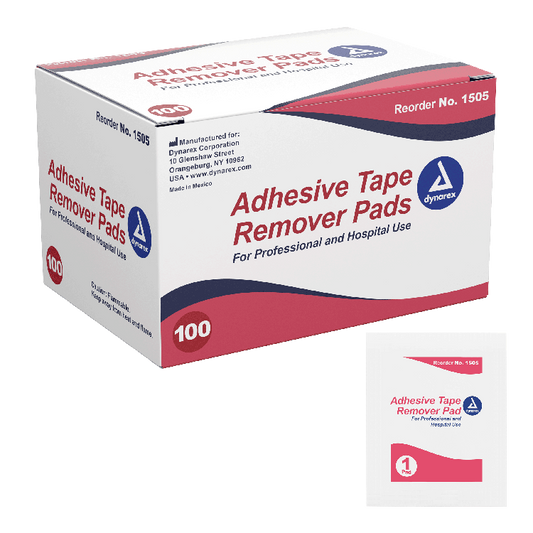 Dynarex Adhesive Tape Remover Pad, 100ea/bx, 10bxs/case (1000 Count)