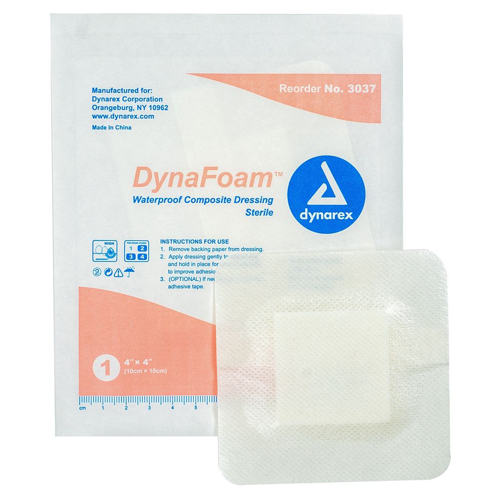 Dynarex DynaFoam - Waterproof Bordered Foam 10ea/bx, 12bxs/cs (1200 Count)