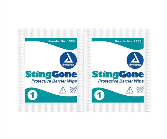 Dynarex StingGone Protective Barrier Wipes, 50ea/bx, 20bxs/case (1000 Count)