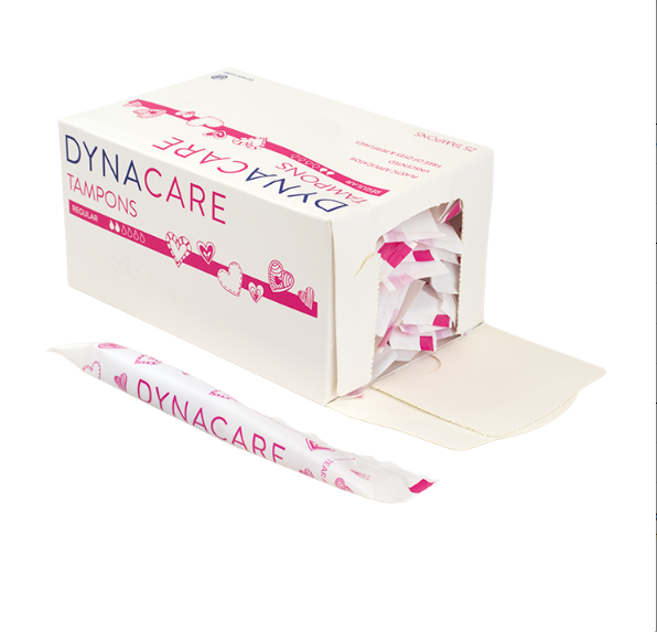 Dynarex Regular Tampons Plastic Applicator, 6-9gr absorbency, 25ea/bx, 9bxs/case (225 Count)