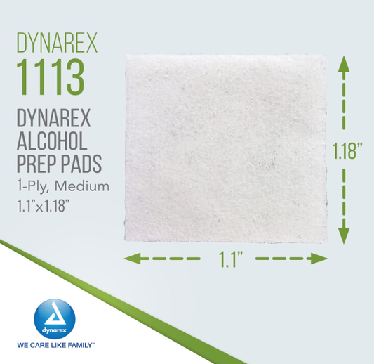 Dynarex Alcohol Prep Pad - Sterile, Medium, 200/bx, 10bxs/case (2000 Count)