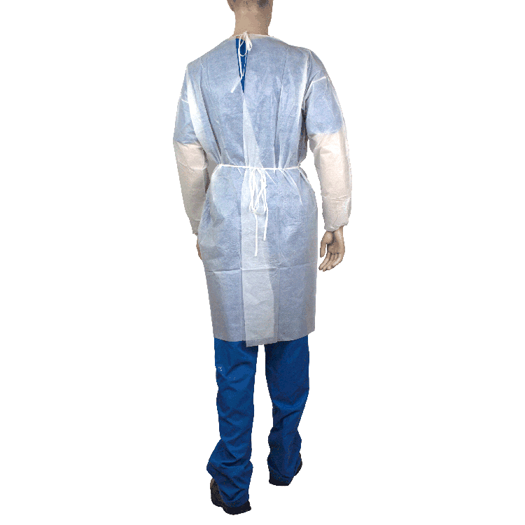 Dynarex Isolation Gown Poly - Coated Barrier, 7XLarge, White - 5ea/bx, 10bxs/case (50 Count)