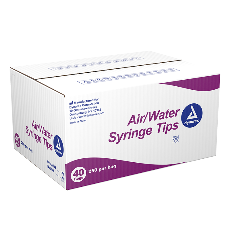 Dynarex Air-Water Syringe Tips - 250ea/bx, 40bxs/cs (10000 Count)