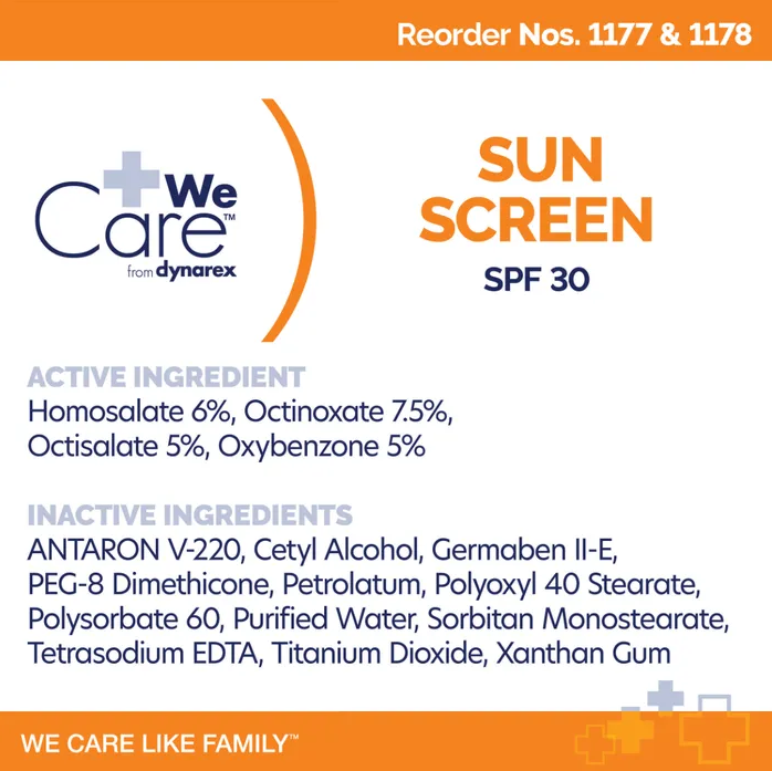 Dynarex Sunscreen, 3.5 g Sachet, (1000 Count)