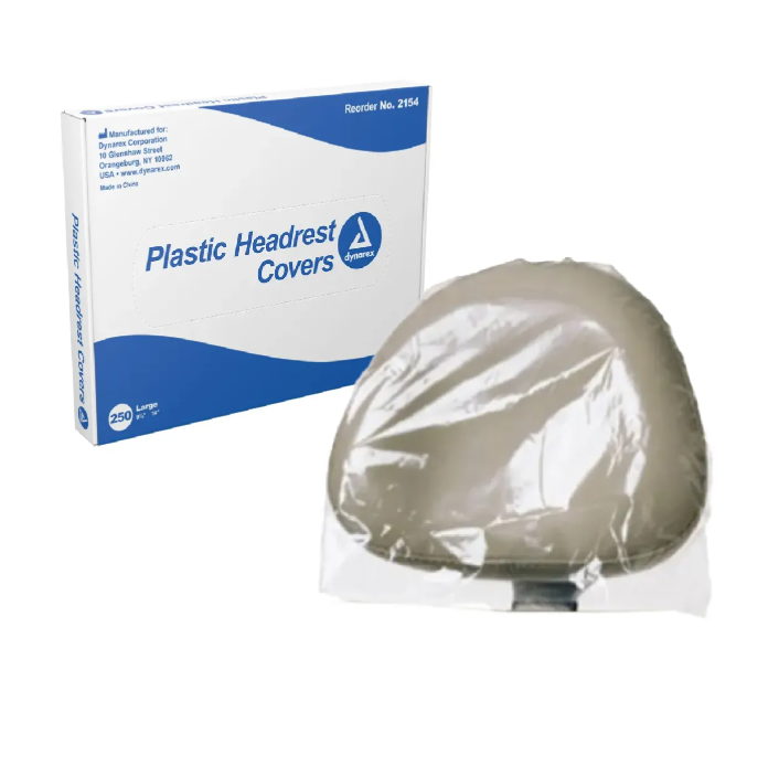 Dynarex Plastic Headrest Covers - 250ea/bx, 12bxs/case (3000 Count)