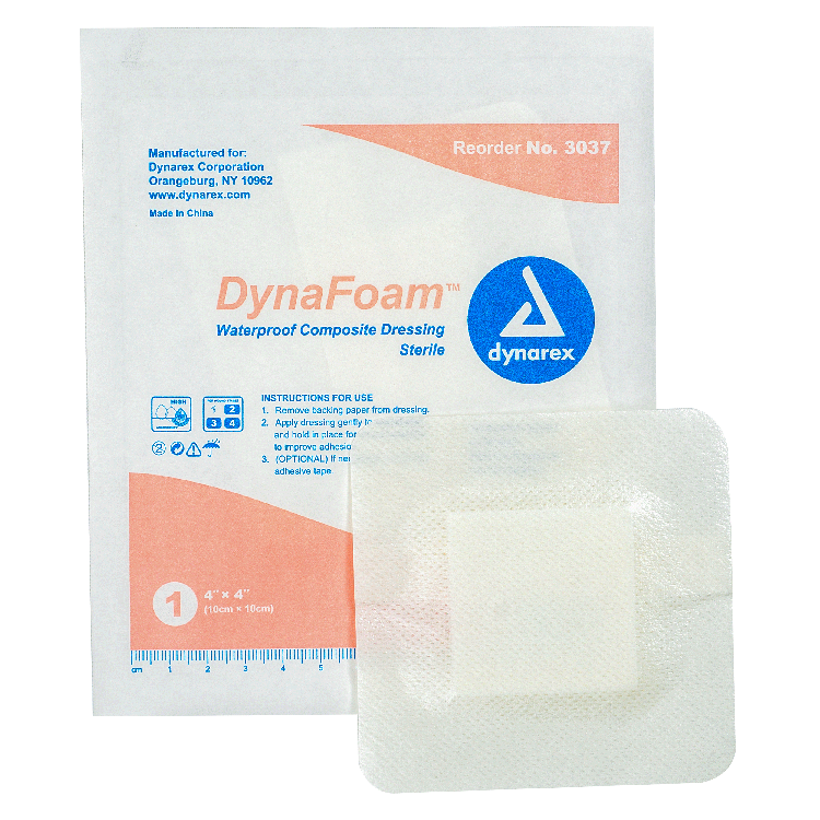 Dynarex DynaFoam - Waterproof Bordered Foam 10ea/bx, 12bxs/cs (1200 Count)