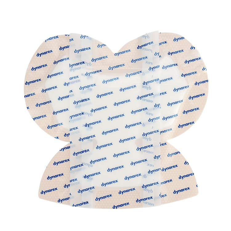 Dynarex SiliGentle - Silicone Bordered Foam Dressing, Heel - 5ea/bx, 12bxs/cs (60 Count)