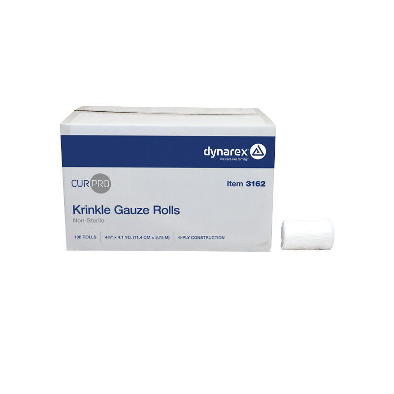 Dynarex Krinkle Gauze Roll, 4.5" x 4.1 yd - 100/cs (100 Count)