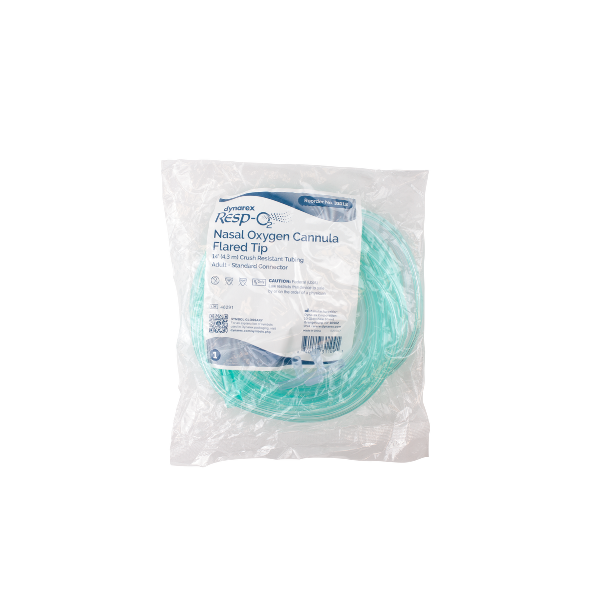 Dynarex Resp-O2 Nasal Oxygen Cannula, Flared Tip (50 Count)