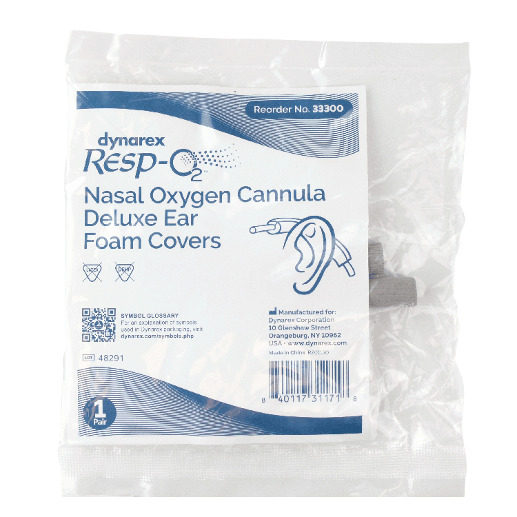 Dynarex Nasal Oxygen Cannula Deluxe Ear Foam Covers (50 Pairs)