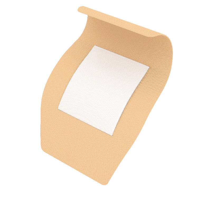 Dynarex Adhesive Fabric Bandages - Sterile, 2" x 4 1/2"- 24ea/bx, 50bxs/cs (1200 Count)