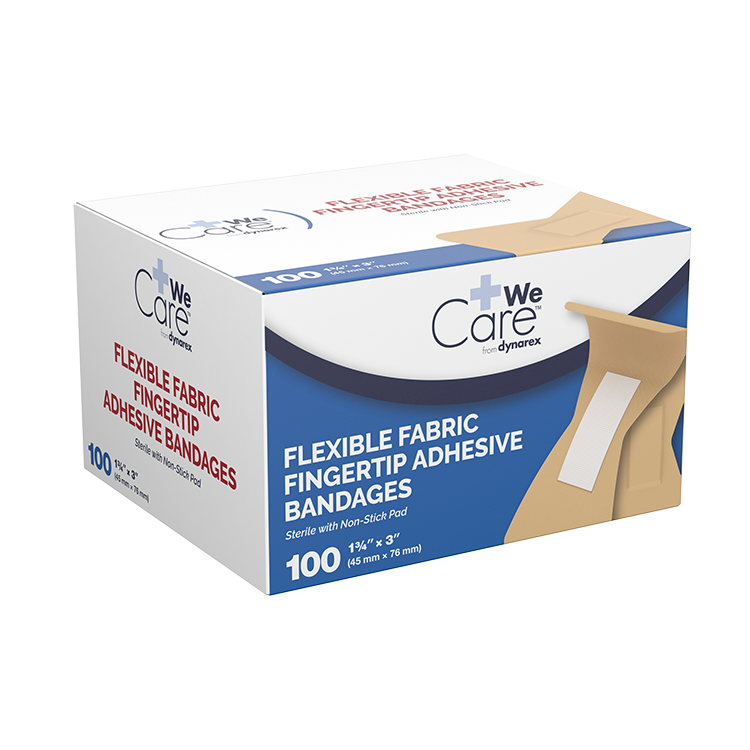 Dynarex Adhesive Fabric Bandages Fingertip, Sterile - 100ea/bx, 24bxs/cs (2400 Count)