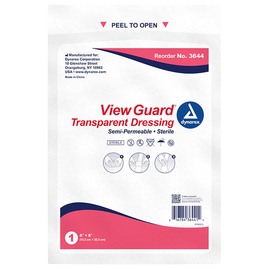 Dynarex View Guard Transparent Dressings - Sterile, 6" x 8" - 10ea/bx, 8bxs/cs (80 Count)
