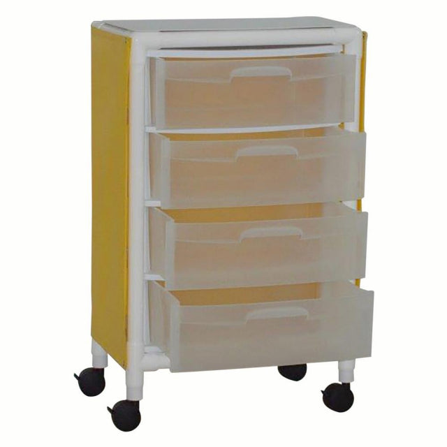 MJM International 3U3D-ISO-NBP Universal isolation cart with 3 slide out drawers, top writing shelf, no back panel, internal drawer size: 19.125" W x 14" D x 6.5" H