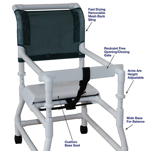 MJM International 418-3 18" internal width, 21" internal width base, 3" twin casters, height adjustable, 300 lbs weight capacity