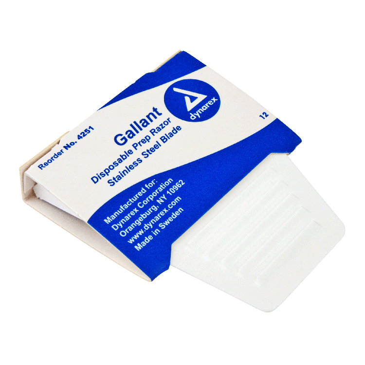 Dynarex Gallant Disposable Prep Razors - 50ea/bx, 5bxs/cs (250 Count)