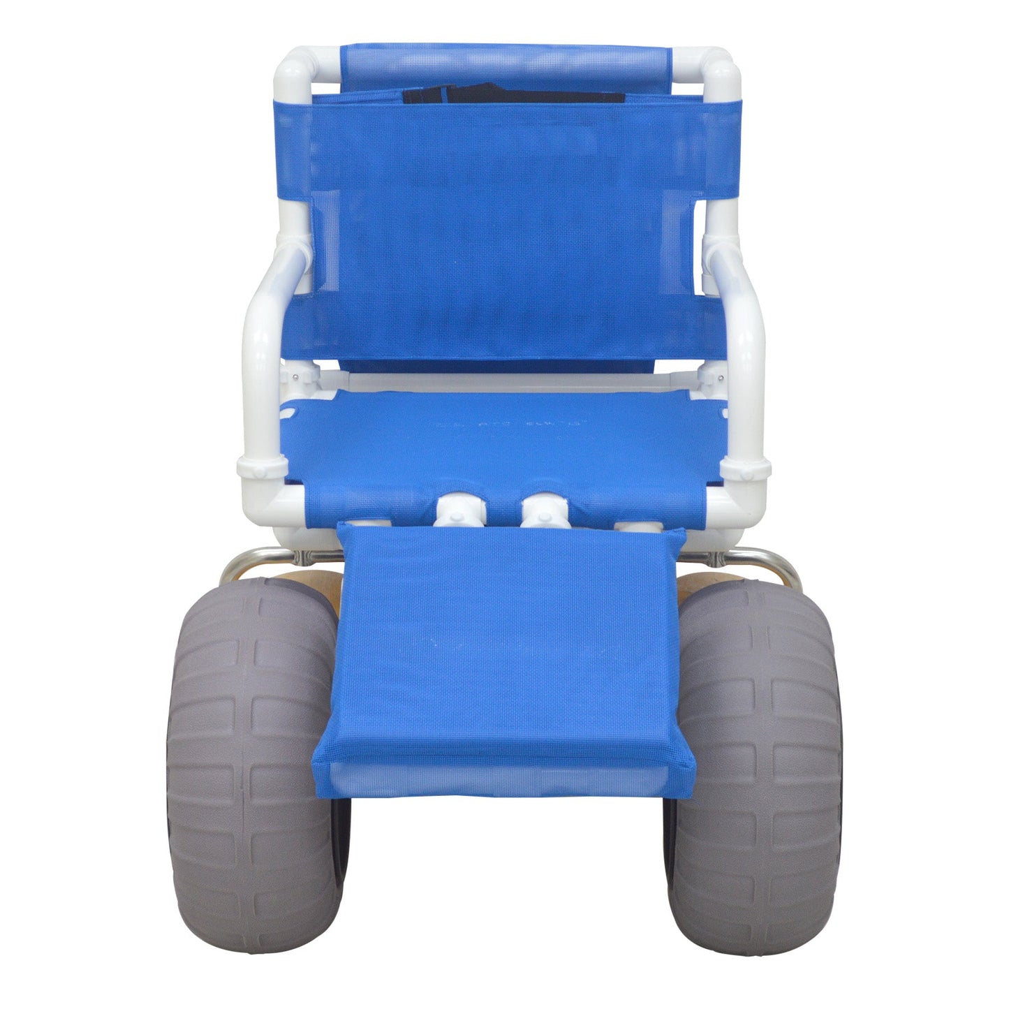 MJM International 722-ATC-ELR-YW-GRYW All Terrain Beach Wheelchair Heavy Duty Wheels Non-Corrosive Plastic Bearings, 2 Swivel And 2 Rigid Wheels, Padded Cushion Seat, User-Friendly Elevating Leg Rest