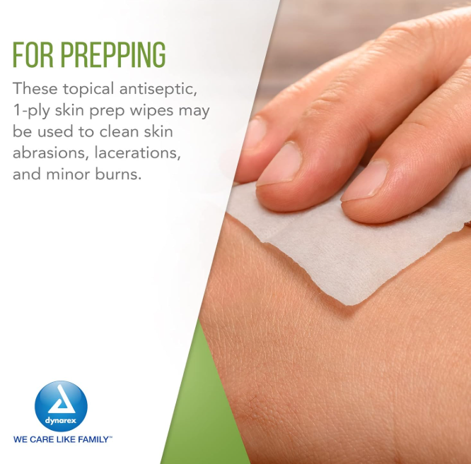 Dynarex Alcohol Prep Pad - Sterile, Medium, 200/bx, 10bxs/case (2000 Count)