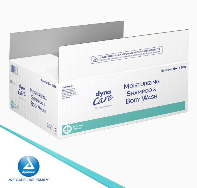 DynaCare Moisturizing Shampoo and Body Wash, 8 oz. Bottle, 48bot/case (48 Count)