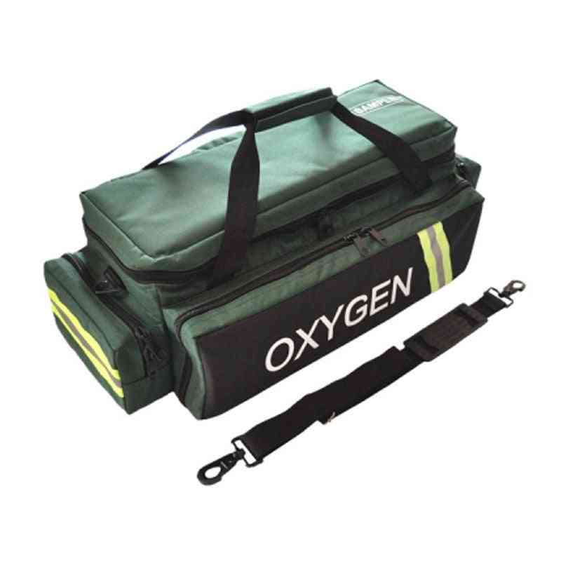 Oxygen Medical Airway Management Bag with Reflective Trim, Zippered Pockets & Shoulder Straps
