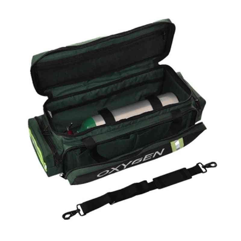 Oxygen Medical Airway Management Bag with Reflective Trim, Zippered Pockets & Shoulder Straps
