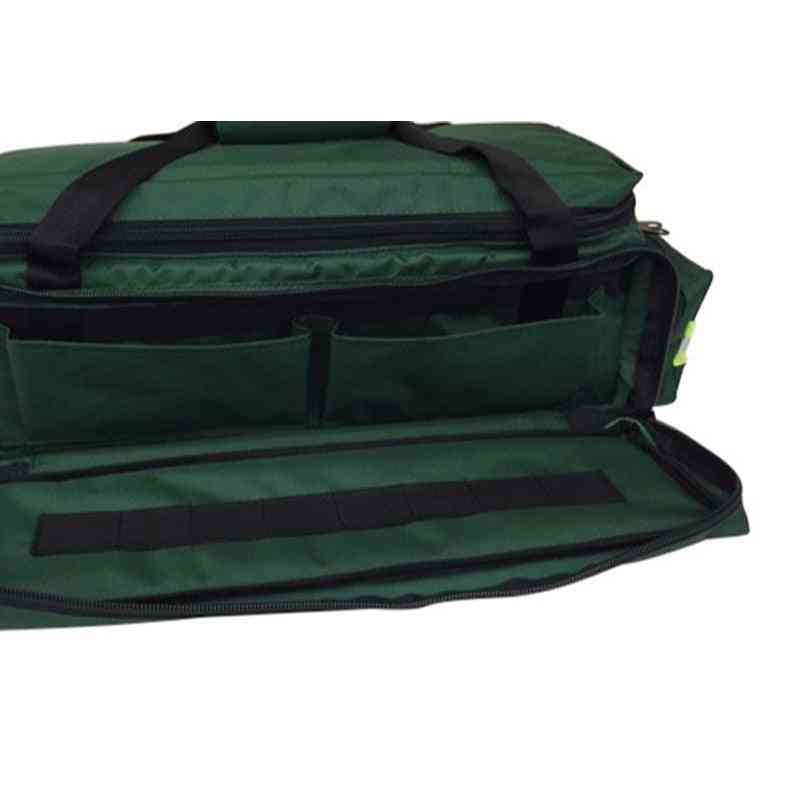 Oxygen Medical Airway Management Bag with Reflective Trim, Zippered Pockets & Shoulder Straps