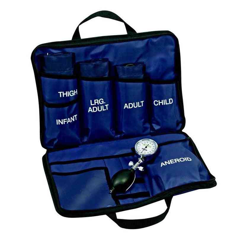 LINE2design Blood Pressure Cuff Kit, 5 BP Cuffs with an Aneroid Gauge and Nylon Carrying Case - Blue