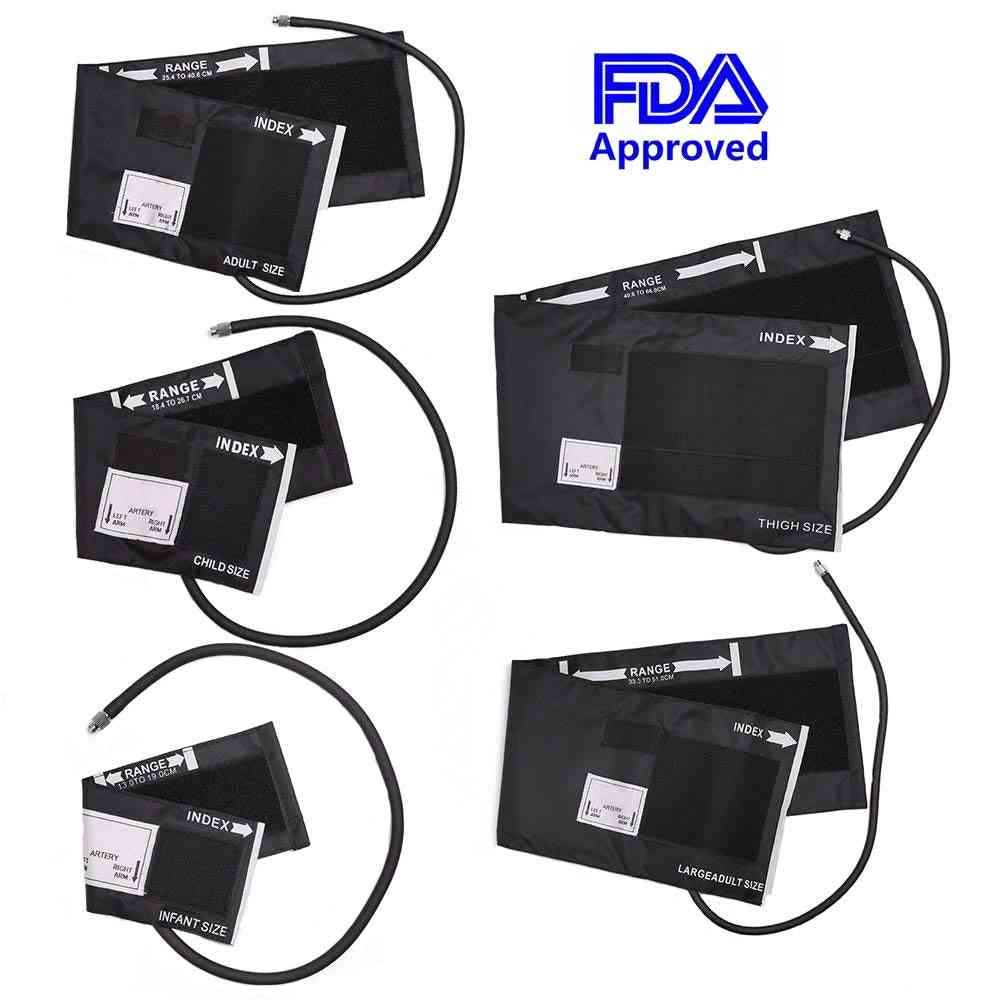 LINE2design Blood Pressure Cuff Kit, 5 BP Cuffs with an Aneroid Gauge and Nylon Carrying Case - Blue