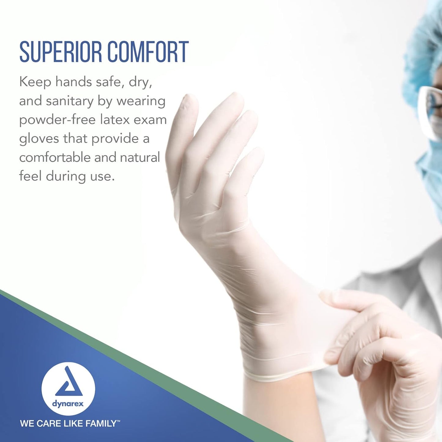 Dynarex AccuTouch Latex Exam Gloves - 100ea/bx, 10bxs/cs (1000 Count)