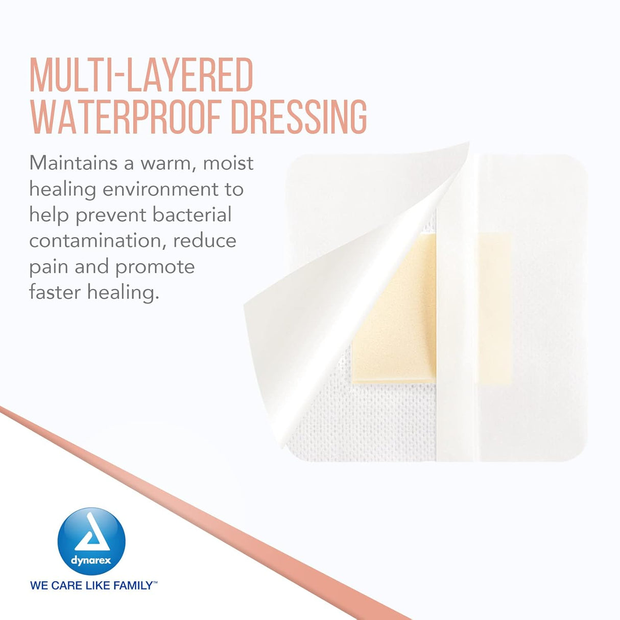 Dynarex DynaFoam - Waterproof Bordered Foam 10ea/bx, 12bxs/cs (1200 Count)