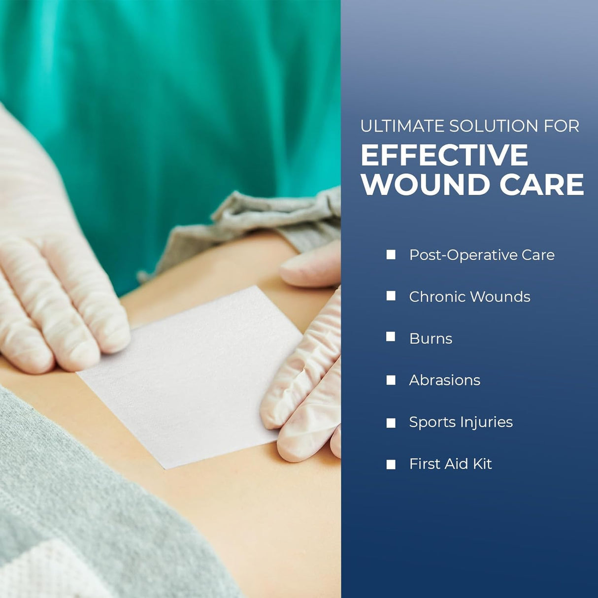 MedPride Sterile Non-Adherent Pads 3"x 8"| Non-Adhesive Wound Dressing | Highly Absorbent & Non-Stick 50/box, Case of 12 (600 Count)