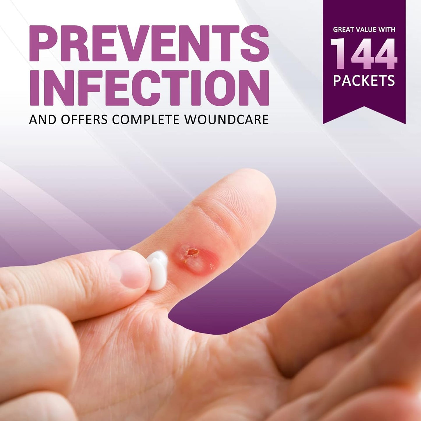 MedPride 0.9g Bacitracin Antibiotic Ointment with Zinc, First Aid Antibiotic Cream - 12/144/cs. (1728 Packets)