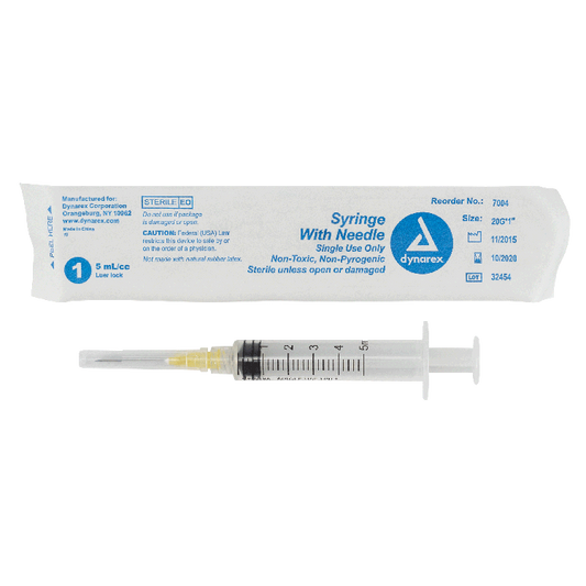 Dynarex Syringes With Needle - 5cc (400 Count)