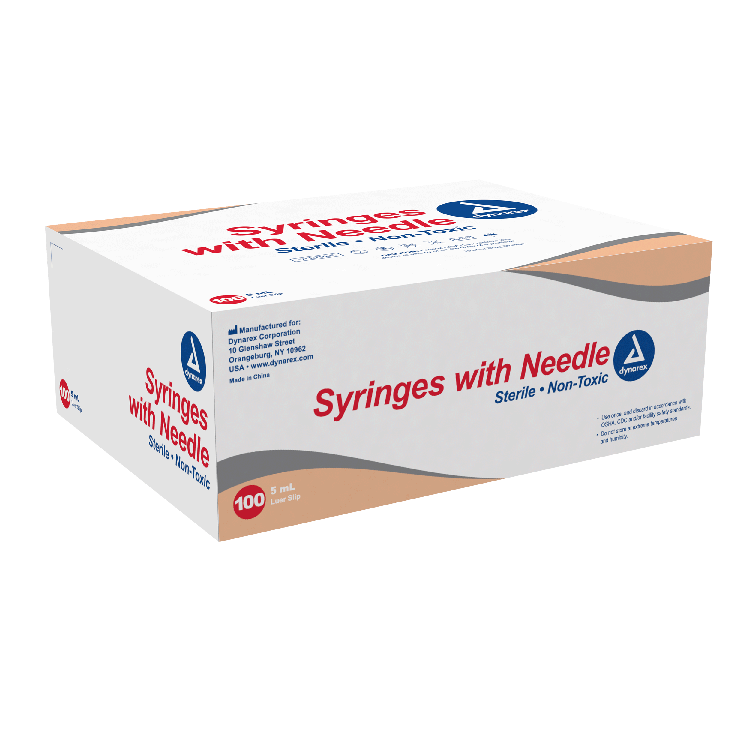 Dynarex Syringes With Needle - 5cc (400 Count)