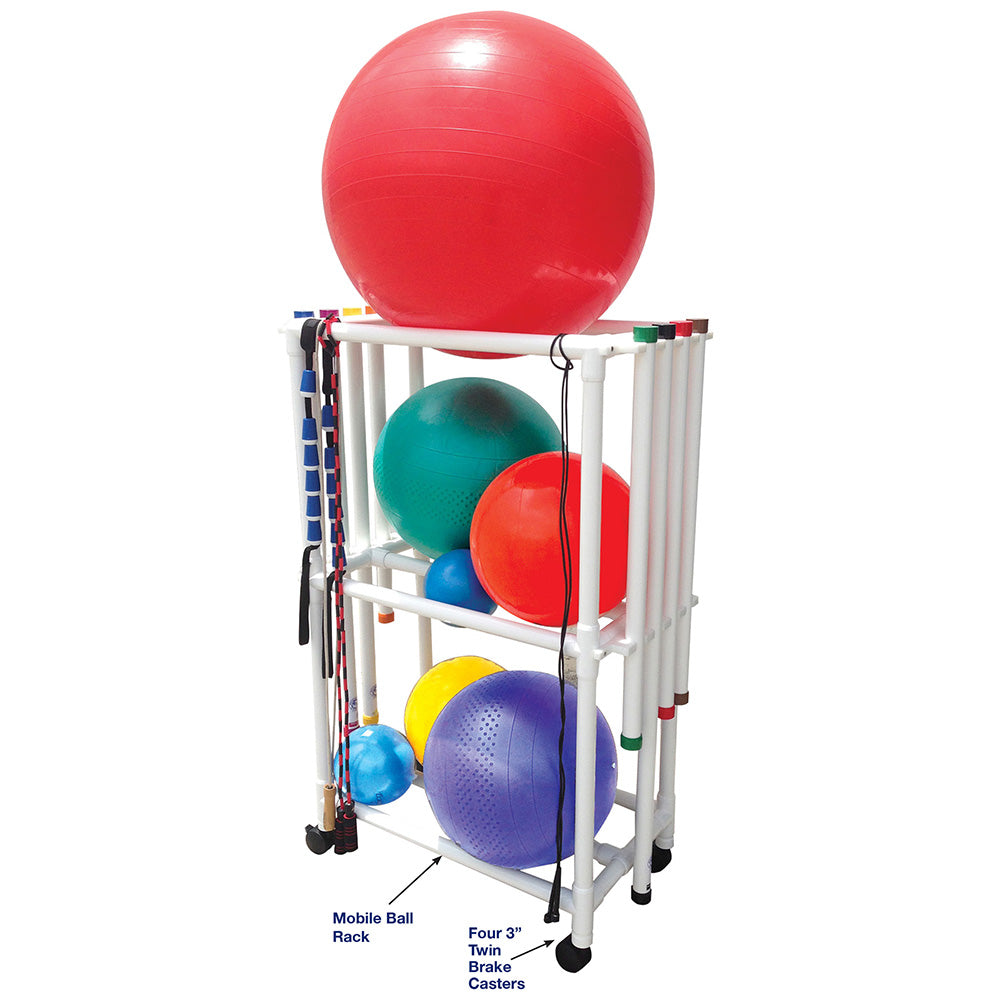 MJM International 7012 Ball rack and weight bar mobile combo cart