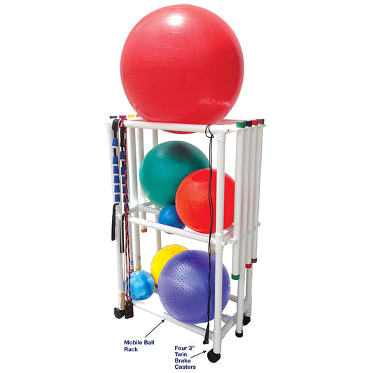 MJM International 7012 Ball rack and weight bar mobile combo cart