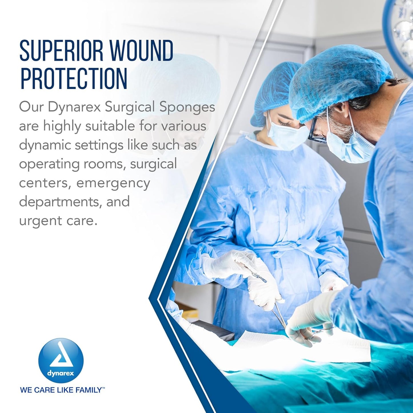 Dynarex Surgical Gauze Sponge - Sterile 10's, 4" x 4" 12 Ply, 10ea/bx, 128bxs/cs (1280 Count)