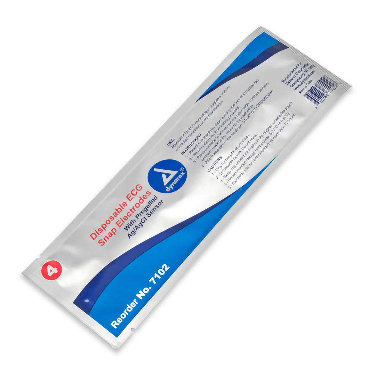 Dynarex ECG Snap Electrode - 4 per Pouch (600 Count)