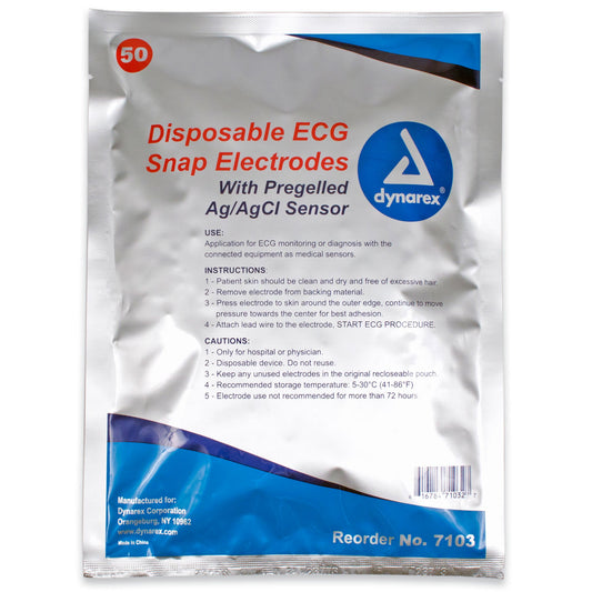 Dynarex ECG Snap Electrode - 50 per Pouch (600 Count)