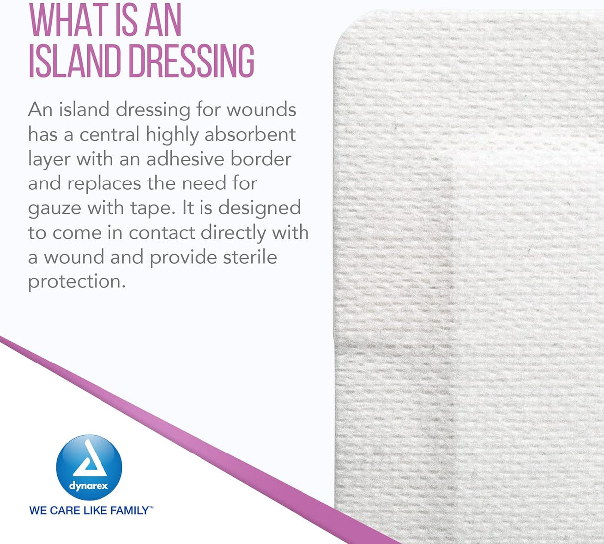 Dynarex Island Dressing Sterile, 4" x 4" - 25ea/bx, 6bxs/cs (150 Count)