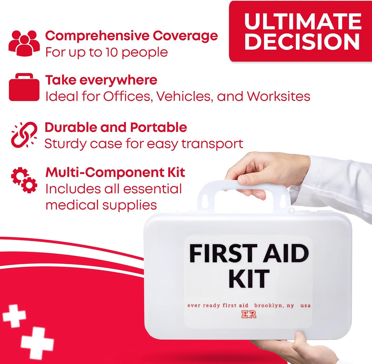 10 Person First Aid Kit - OSHA and ANSI Class A Compliant