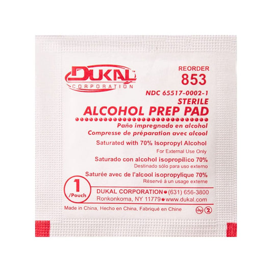 Dukal Alcohol Prep Pads 200Box/20 Case (4000 Count)