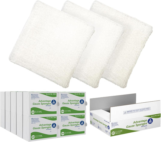 Dynarex Advantage Surgical Sponges, 4" x 4" 8 Ply 200ea/bx, 20bxs/cs (4000 Count)