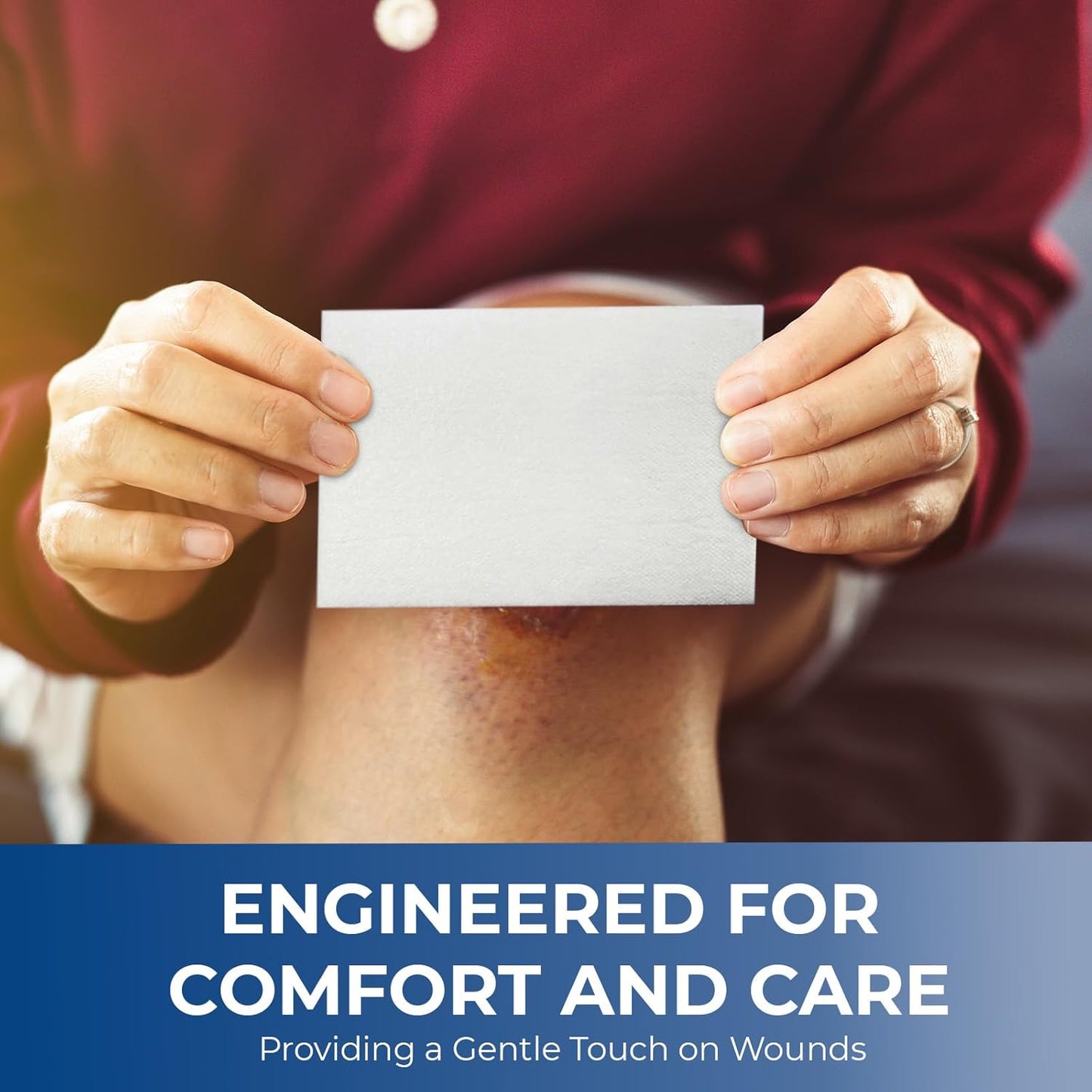 MedPride Sterile Non-Adherent Pads 3"x 8"| Non-Adhesive Wound Dressing | Highly Absorbent & Non-Stick 50/box, Case of 12 (600 Count)