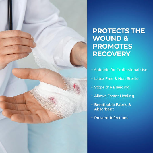 MedPride Conforming Stretch Gauze Bandage Roll - Non-Sterile - 6"x4.1 yd - 6 Rolls, Case of 8 (48 Count)